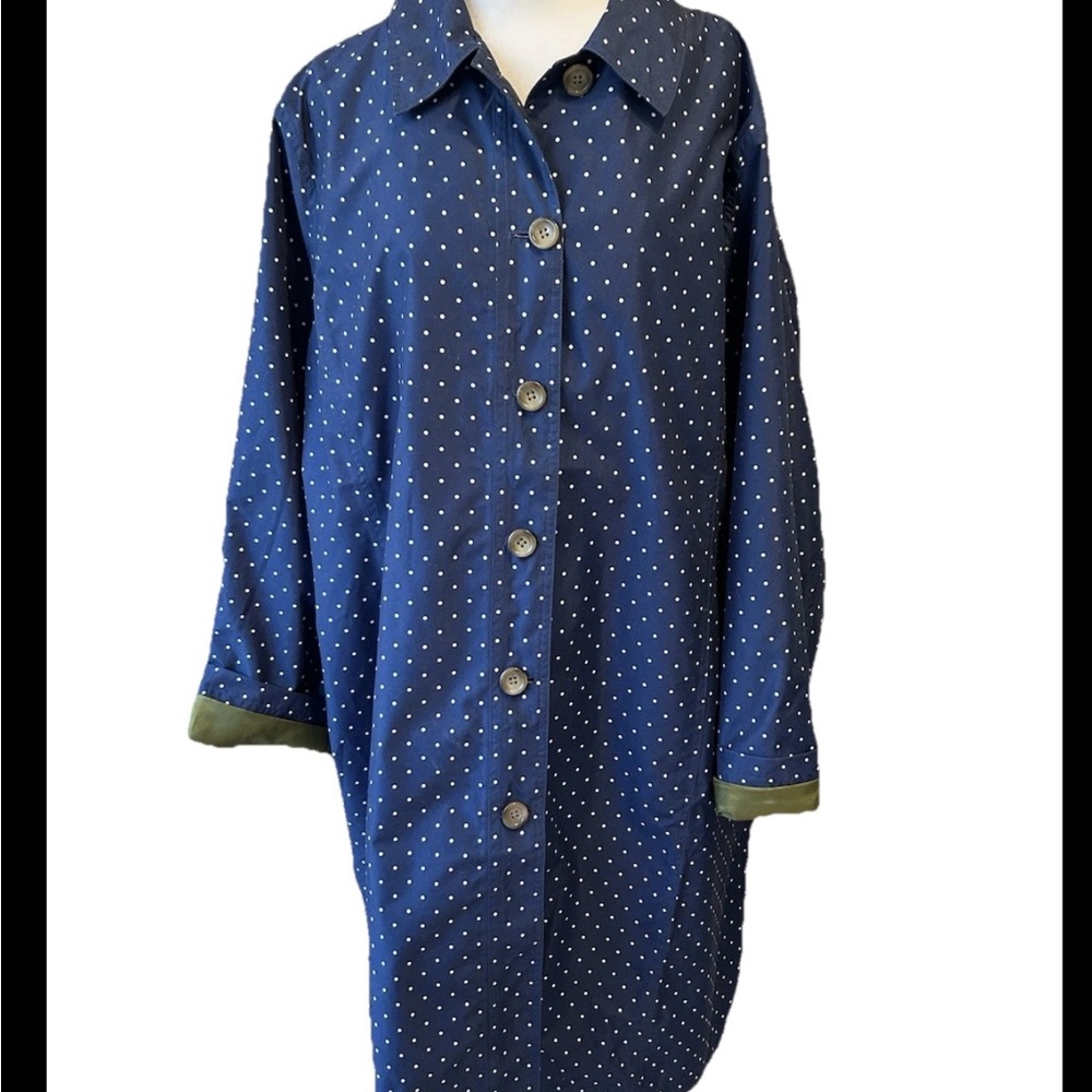 Lands End Polka Dot Raincoat Plus